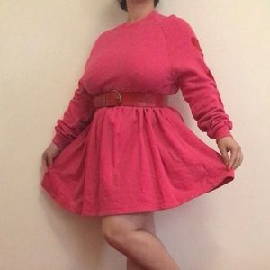 Lazy Oaf Pink Velvet Heart Dress, size S/M